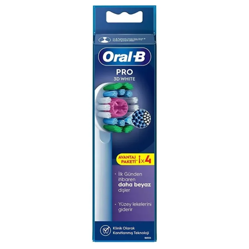 سَری مسواک برقی اورال بی PRO ۳D White 4 pcs - Image 3